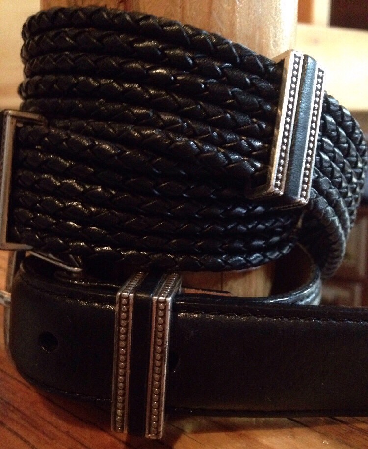 Brighton B30133 Womens S 28 Black Leather & Silver Tone Braided Belt READ Brighton Women main image 2