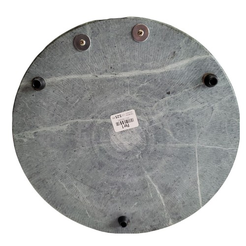 Genuine Polished Marble Round Cutting Board w/Silver Grapeleaf Design Pier 1 - Picture 7 of 12