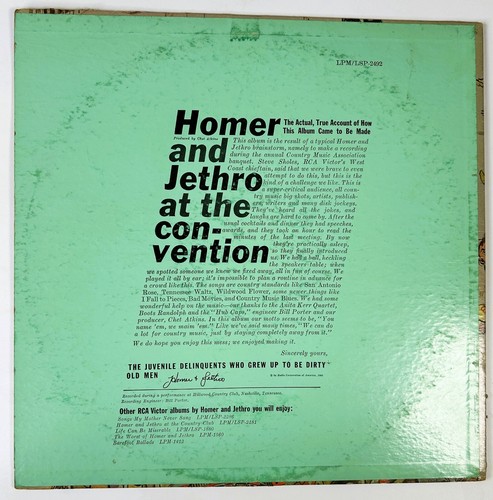 Homer And Jethro At The Convention Vintage Vinyl LP RCA LSP 2492 - Foto 2 di 4