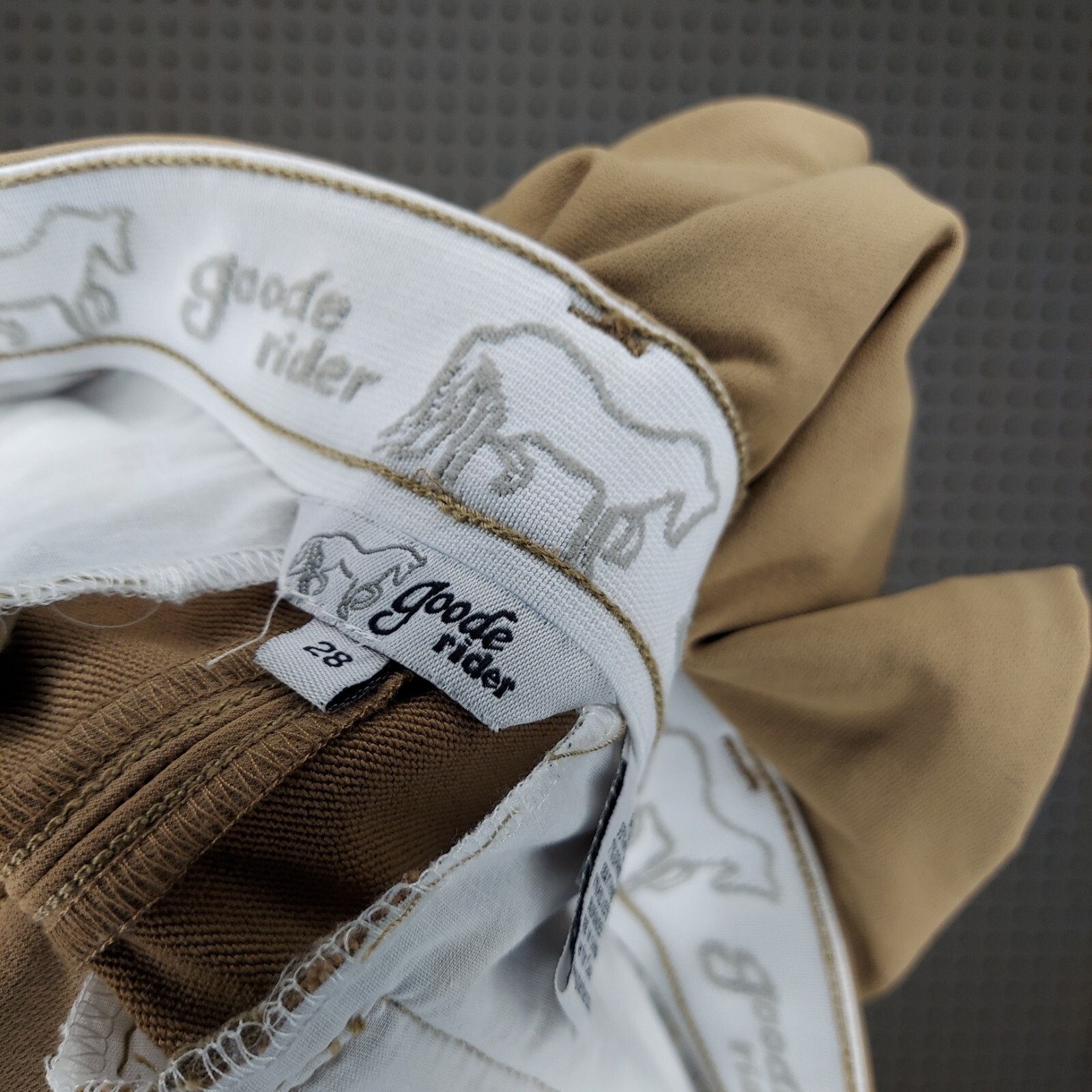 Goode Rider Equistrian Breeches Pants Womens 28R Horseback Brown Stretch Lo-Rise