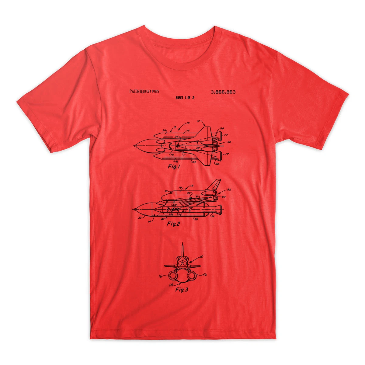 Space Shuttle Patent T-Shirt - NASA Patent Art