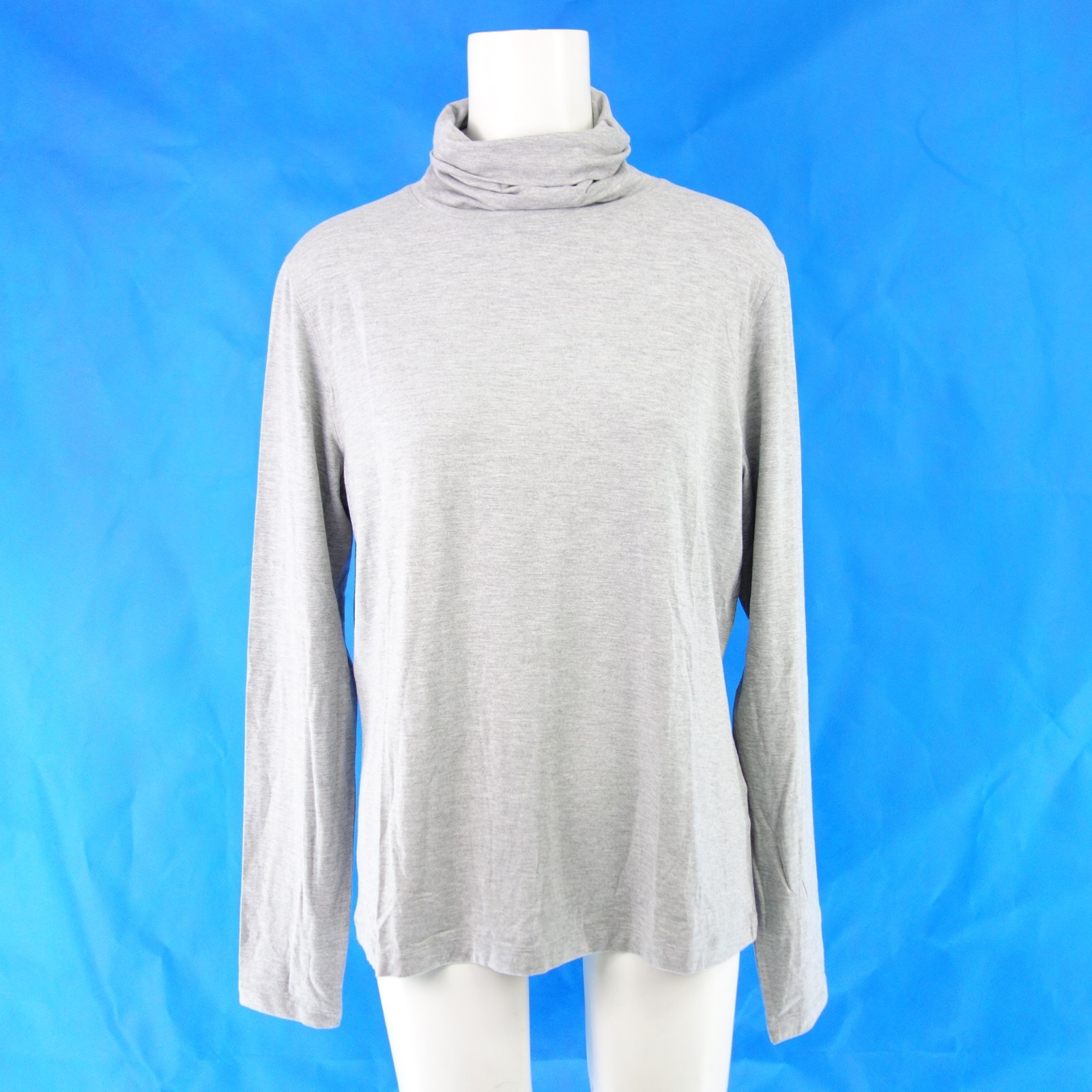 Рубашка Damen Grau LE TRICOT PERUGIA Basic 42 XL с длинным рукавом Rollkragen Np 119 Neu