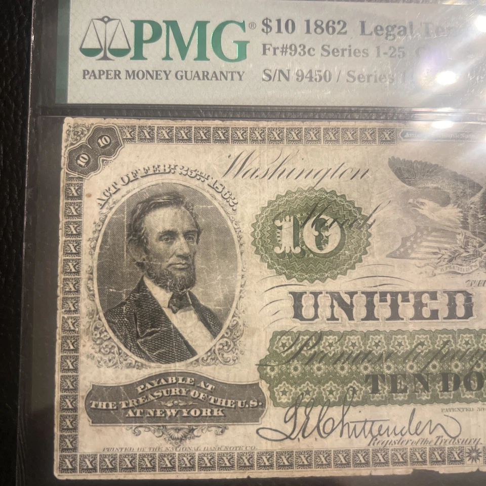 1862 $10 Legal Tender Fr#93c Series 11 pp B PMG12  - Image 4 of 4