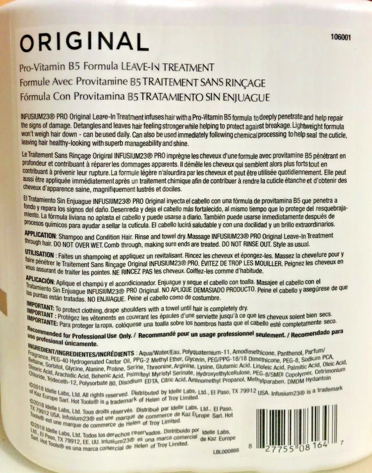 Infusium 23 Pro-vitamin B5 Formula 2 X Large 33.8 Oz Leave-In Treatment Fresh St - Image 2 of 2