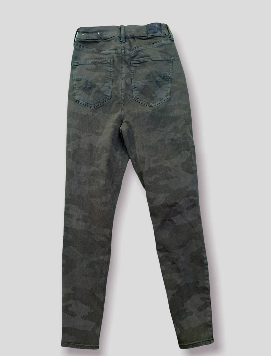 AMERICAN EAGLE JEANS NEXT LEVEL STRETCH CURVY HI RISE JEGGING CAMO