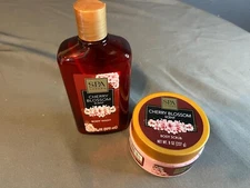 SPA Luxury Cherry Blossom Scent Body Wash 12.5fl/370ml & Body Scrub 8oz New
