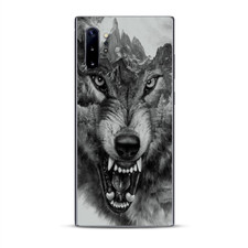 Skins Decal Wrap for Samsung Note 10 Plus Angry Wolf Growling Mountains