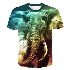 Animal Elephant Plus Size Casual Women Men T-Shirt 3D Print Short Sleeve Tee Top