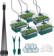 5 Pack Seed Starter Tray with Grow Light Seed Starter Kit Plant Germination Kit