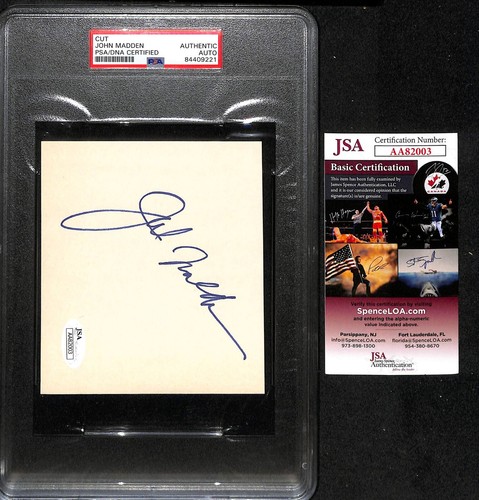 Autografo John Madden Oakland Raiders taglio firmato PSA/DNA