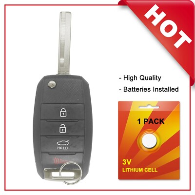 Replacement Flip Key Fob Remote For 2016-2018 Kia Sorento – Keyless Entry With Battery Included!