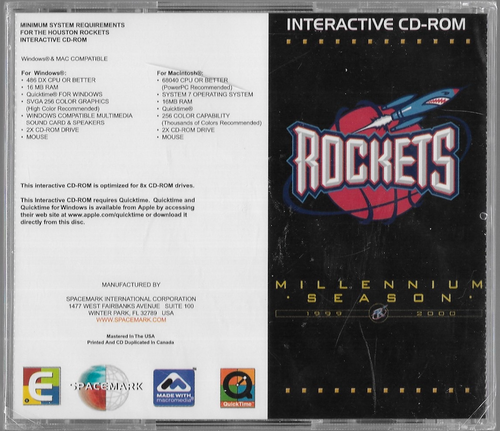 Sealed Houston Rockets Millennium Season 1999 2000 Interactive CD-ROM Basketball - Picture 2 of 2