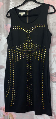 NICKI MINAJ Body-con A-Line Dress Size XXL Black W/Gold Studding Sleeveless  | eBay