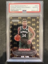Giannis Antetokounmpo 2022 Prizm Monopoly Money Black SSP GEM MINT PSA 10 POP 6