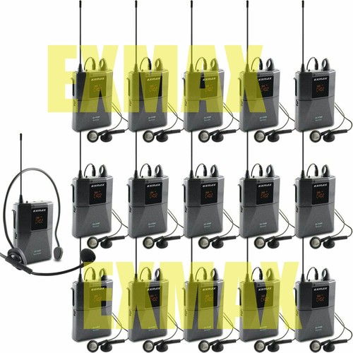 EXMAX EX-938 UHF Wireless Audio Tour Guide Syste for Church Museum Factory 3T30R