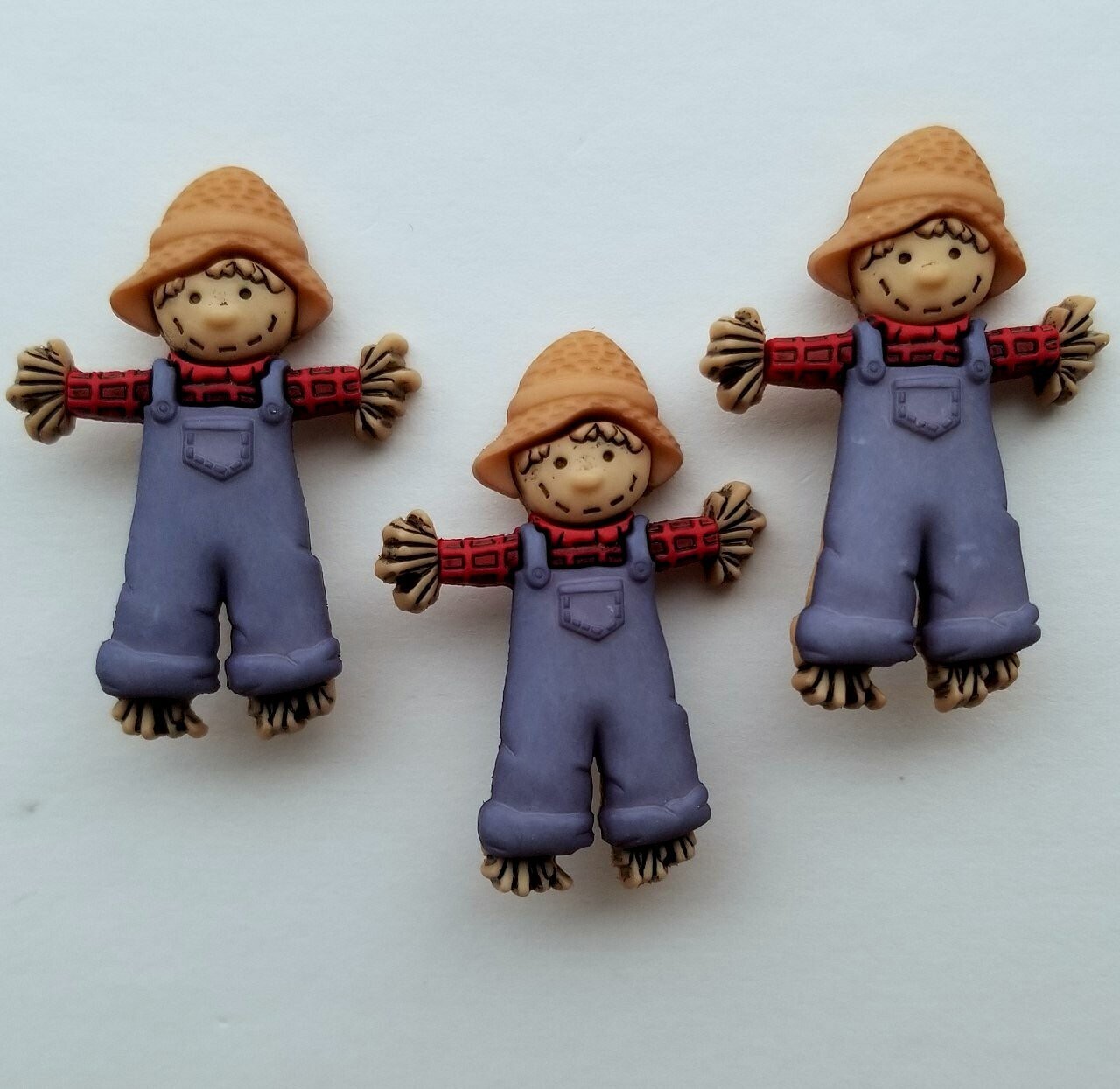 Dress It Up Craft Buttons BLUE SCARECROW Farm Harvest Festival Hat Farm Boy Fall