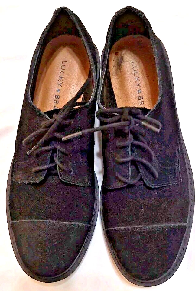 Zapatos Oxford para mujer Lucky Brand talla 6,5 M suela de gamuza negra con cordones usados en excelente estado Foto 3 de 4