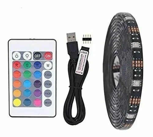 Tira de Luces Led RGB Led Lights 5 Metros Impermeable IP 65 5V Adhesivo 3M Mando - Imagen 2 de 4
