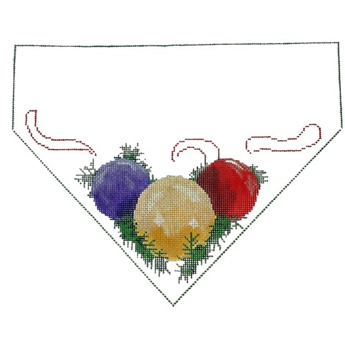 Hand Printed Needlepoint Canvas Christmas Ornaments Banner ST623 by AT - Picture 2 of 5
