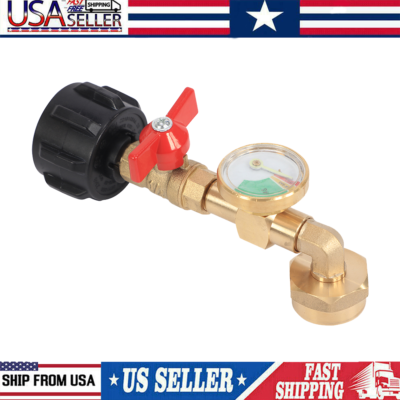 #ad 1Lb To 20Lb Tank Propane Refill Adapter Kit With Gauge And ON Off Control Valve $13.49