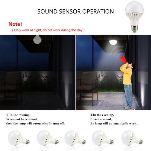 LED PIR Motion / Sound Sensor Bulb Night Stairs Corridor Light 3W 5W 7W 9W 12W - Picture 7 of 20
