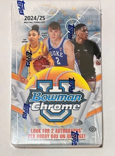 2024-25 Bowman Chrome U University Basketball NEW Factory Sealed Hobby Box