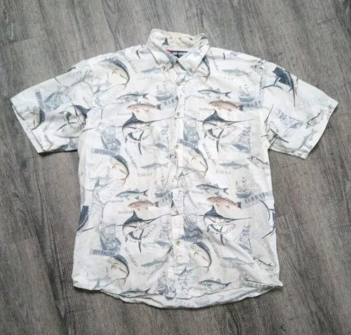 reel legends Performance fishing shirt Mens Medium AOP Fish Print ...