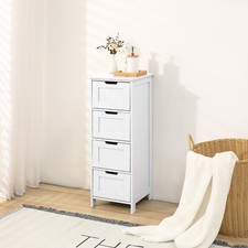 Floor Cabinet Bathroom Storage Organizer Rack Decor Free Standing with 4 Drawers