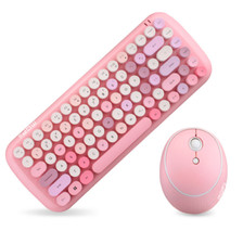 Durable 1 Set Colours Round Keycap Mini Wireless Keyboard  Mouse Set