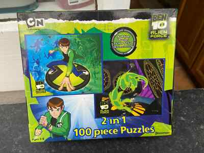 BEN 10 ALIEN FORCE 2 in 1 2 x 100 Teile PUZZLE SET KOMPLETT Pressman