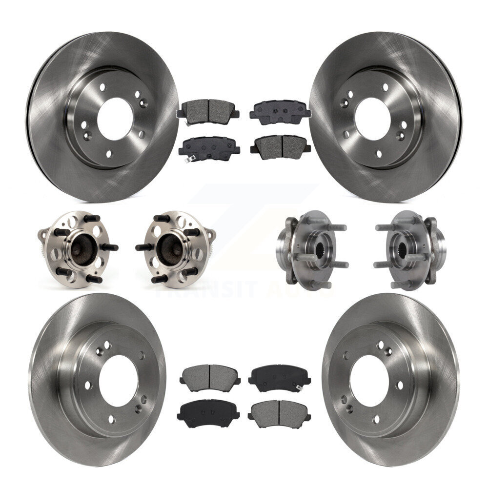 Hub Bearing Brake Rotor Pads Front Rear Kit 10Pc 2017 Hyundai Elantra