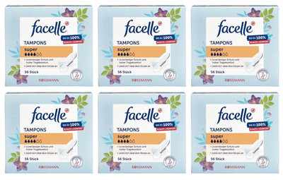 6 x 32 Stk | facelle Tampons super VEGAN
