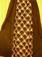 Renaissance pirate gothic skull crossbones dagger skirt black red white handmade
