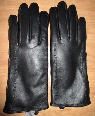 Royal Class Women's Black Soft Goat Leather Gloves Size Small 