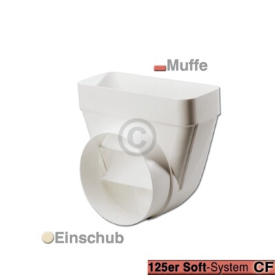 Umlenkstück Naber 4033010 für 125er Luftführungssystem Dunstabzugshaube