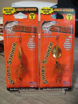 2 Joe's Flies Size 8 Inline Short Striker SpinnerBaits 123-8 Tiger Woolly Worm