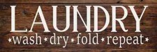 Laundry Wash Dry Fold Repeat Rustic Wood Sign Wall D cor Gift B3-06180028002