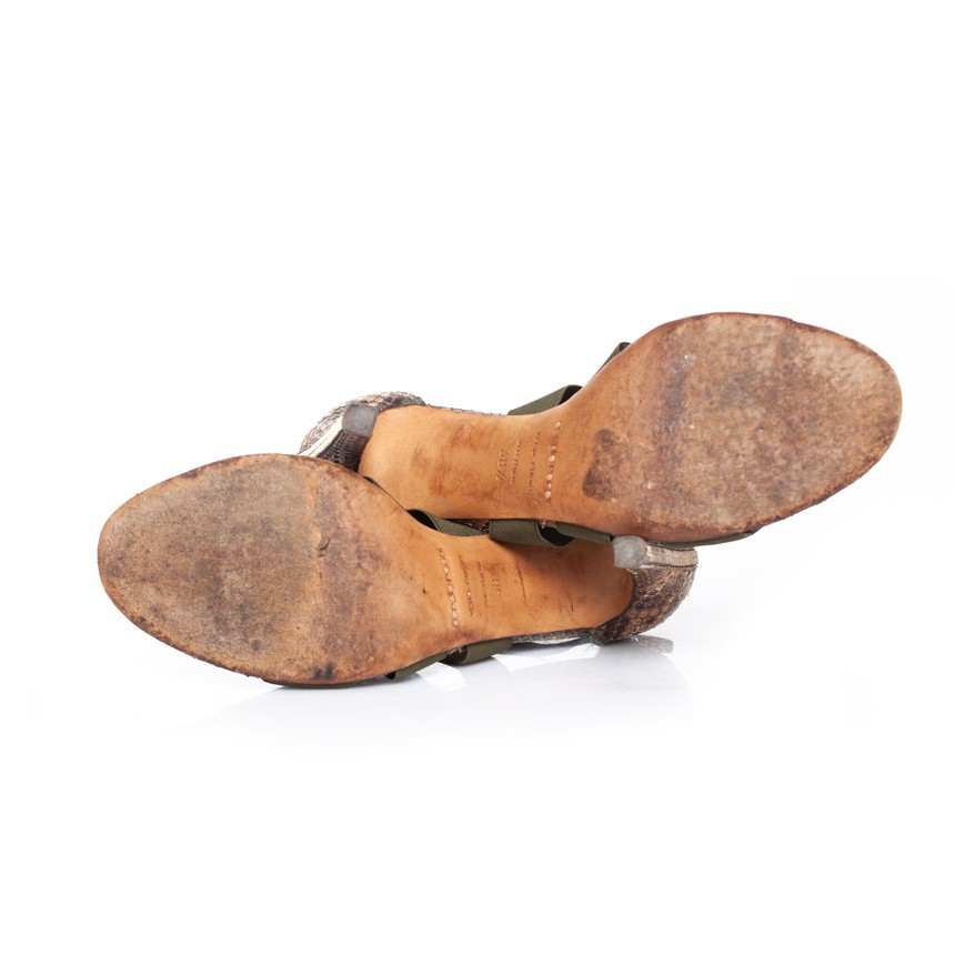 Sergio Rossi Python Sandals With Elastic Straps. … - image 7