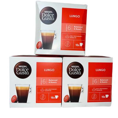 3x Nescafe Dolce Gusto Caffe Lungo 16 Pods Each Intensity 6 Coffee Capsules New
