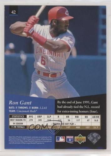 1995 SP srebrny Ron Gant #42 - Zdjęcie 2 z 4