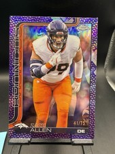 Zach Allen 2025 Topps Chrome Purple Football Leather 41/75 #95 - Broncos