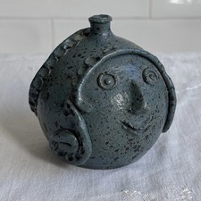 Maurice Grossman Studio Pottery Blue Head Vase Pot UA Tucson Arizona MCM