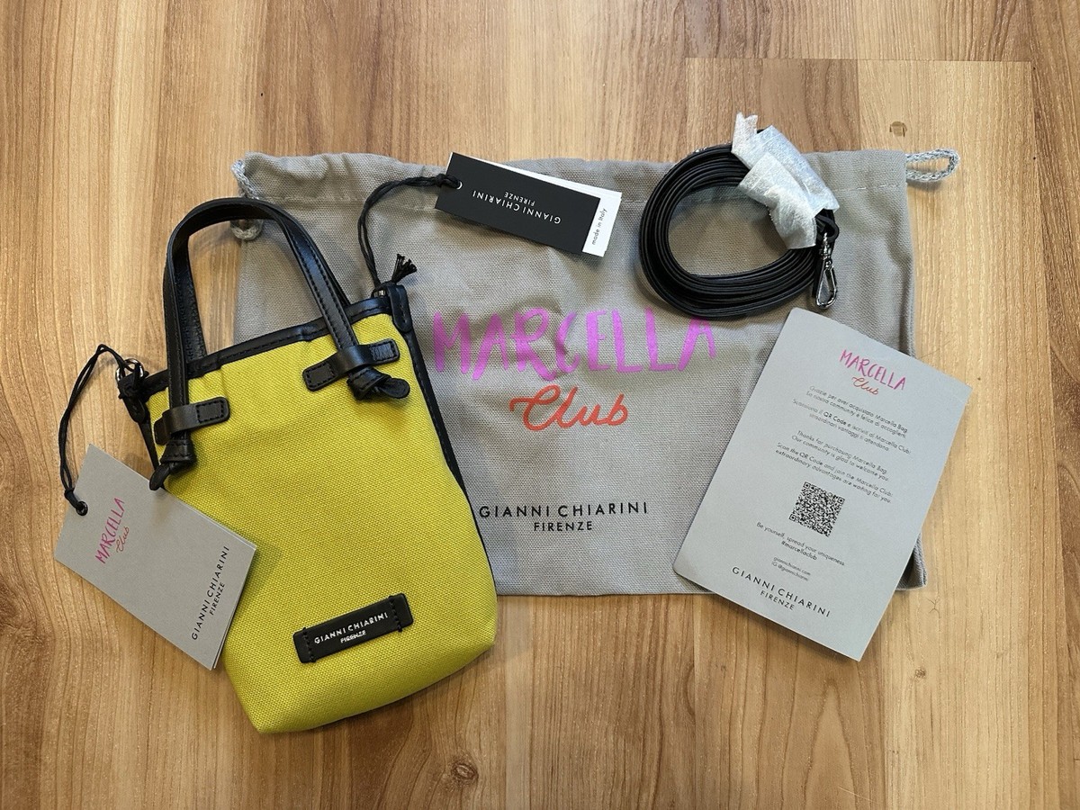 Gianni Chiarini Marcella Shoulder Bag Phone Case Canvas Lime Green 