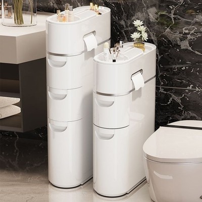 3 Tiers Narrow Wheeled Storage Cabinet Ultra-thin Floor Cabinet Waterproof USA