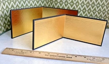Japanese Hina Dolls Golden Bifold Display Backdrop Pair (Small, Vintage) 金屏風