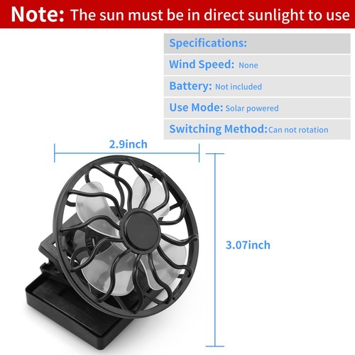 Mini Portable Solar Powered Fan Stroller Mountable Wide Brim Hat Stroller Fan - Picture 9 of 12