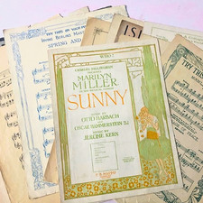 Vintage Sheet Music Paper Pages Lot for Junk Journals, Crafting & Collage 15pcs