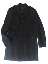Dsquared2 Mens Black Wool Blend Overcoat Size...