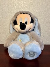 NWOT Disney Store Exclusive Gray and Blue Easter Bunny Mickey Mouse 17  Plush