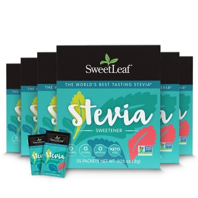 SweetLeaf Natural Stevia Sweetener, 35 Packets (Pack Of 6)